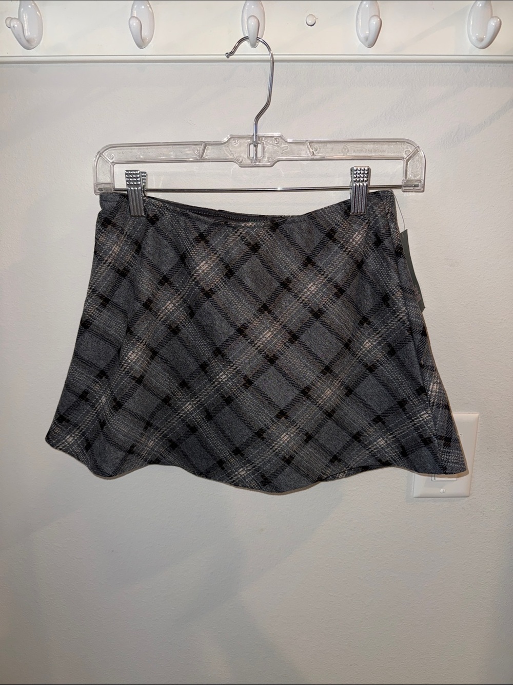 Wild Fable Gray Plaid A-Line Mini Skirt XS